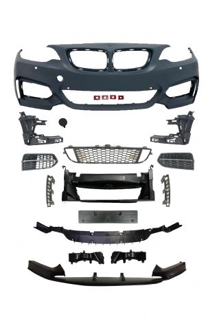 BMW 2 SERIES F22 M tech / M Performance FRONT BUMPER ASSY W/O WASHER HOLE W/ PDC W/ FRONT LIP