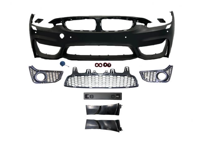 BMW 4 SERIES F33 F/B ASSY W/ WASHER HOLE W/ PDC, OUTER GRILLE W/O HOLE