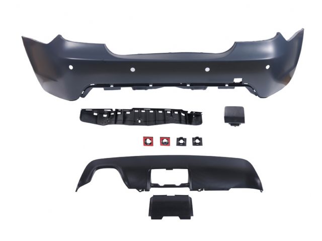 BMW 5 SERIES  E60 REAR BUMPER COVER W/ P,D,S(18MM) , HOLE + TOW + TOW HOOK SPOILER