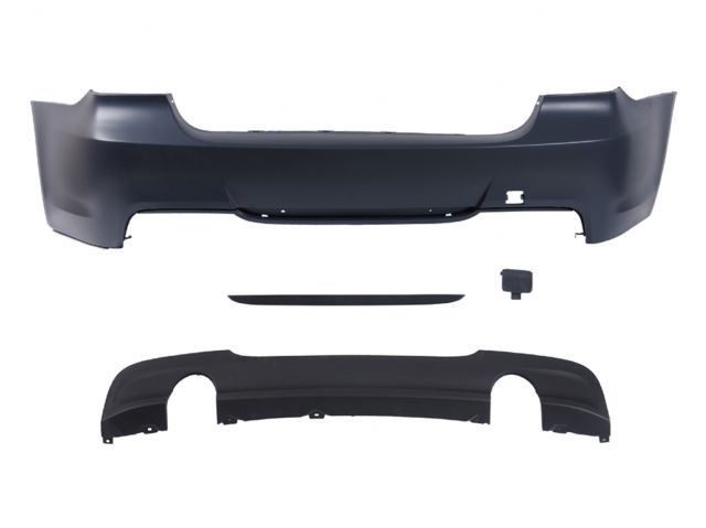 BMW 3 SERIES  E90 REAR BUMPER COVER W/O PDC HOLE W/ ASS'Y W/ DUAL OUTLET DIFFUSER