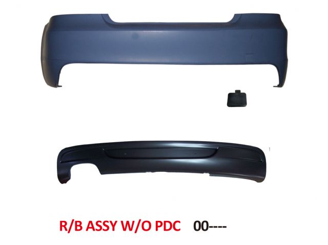 BMW 1 SERIES E82 REAR BUMPER W/O PDC W/ SINGLE OUTLET LOWER DIFFUSER