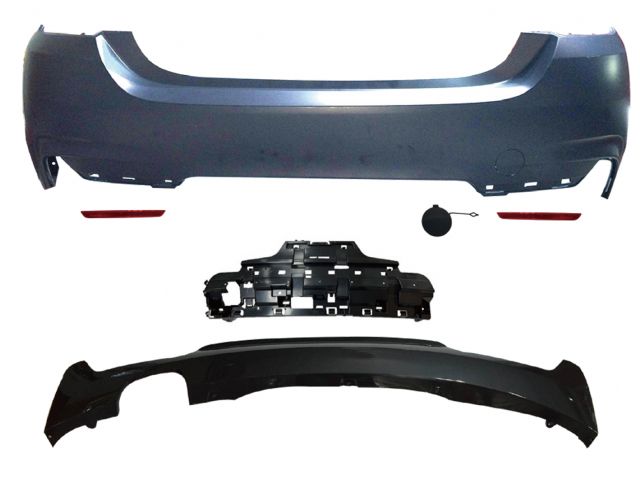 BMW 4 SERIES F33 REAR BUMPER  ASS'Y W/O PDC HOLE W/ SINGLE OUTLET (00--) 