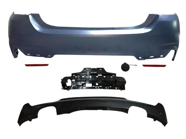 BMW 4 SERIES F32 REAR BUMPER  ASS'Y W/O PDC HOLE W/ QUAD MUFFLER (00--00) 
