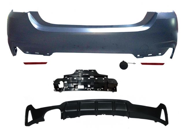 BMW 4 SERIES F33 REAR BUMPER  ASS'Y W/O PDC HOLE W/ SINGLE OUTLET (00--) 