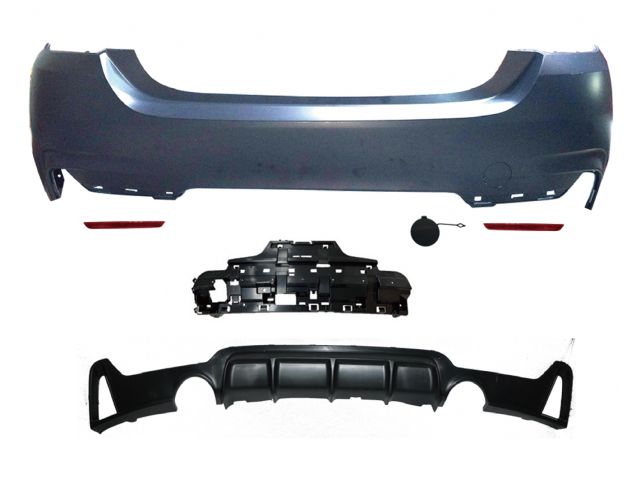BMW 4 SERIES F32 REAR BUMPER  ASS'Y W/O PDC HOLE W/ TWIN OUTLET (0--0) 
