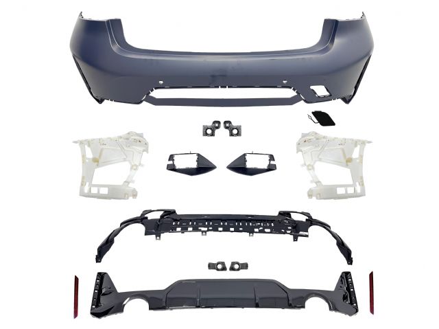 BMW 3 SERIES  G20 REAR BUMPER ASSY W/ PDC W/ SMALL DUAL 0-0  DIFFUSER