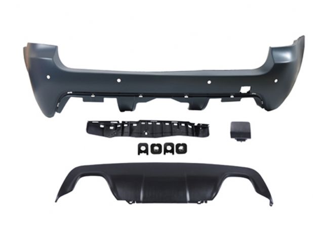 BMW 5 SERIES  E61 REAR BUMPER COVER W/ P,D,C(30MM) , HOLE + TOW +DUAL SPOILER