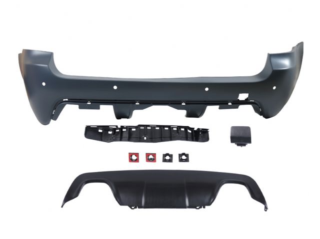 BMW 5 SERIES  E61 REAR BUMPER COVER W/ P,D,C (18MM) , HOLE + TOW +DUAL SPOILER