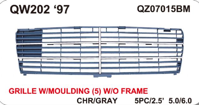 M. BENZ C-CLASS  W202 GRILLE W/MOULDING (5) W/O FRAME