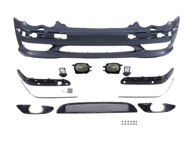 M. BENZ C-CLASS  W203 C32 AMG STYLE F/B COVER W/H/L WASHER & W/ P.D.S HOLE ASS'Y W/ FOG LAMP