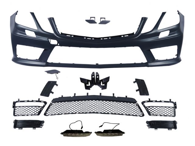 M. BENZ E-CLASS  W212 E63 LOOK FRONT BUMPER ASS'Y  W/ WASHER HOLE W/O PDC W/ DRL