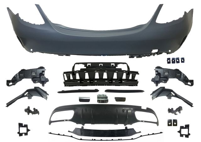 M. BENZ C-CLASS  W205 AMG C63/C43 R/B ASSY W/ PDC HOLE W/ TWIN DIFFUSER