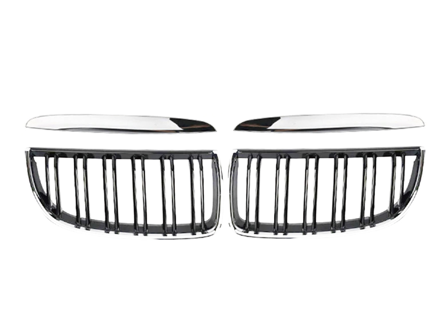 BMW 3 SERIES  E90 DOUBLE BAR LOOK GRILLE W/ UPPER TRIM L/RH