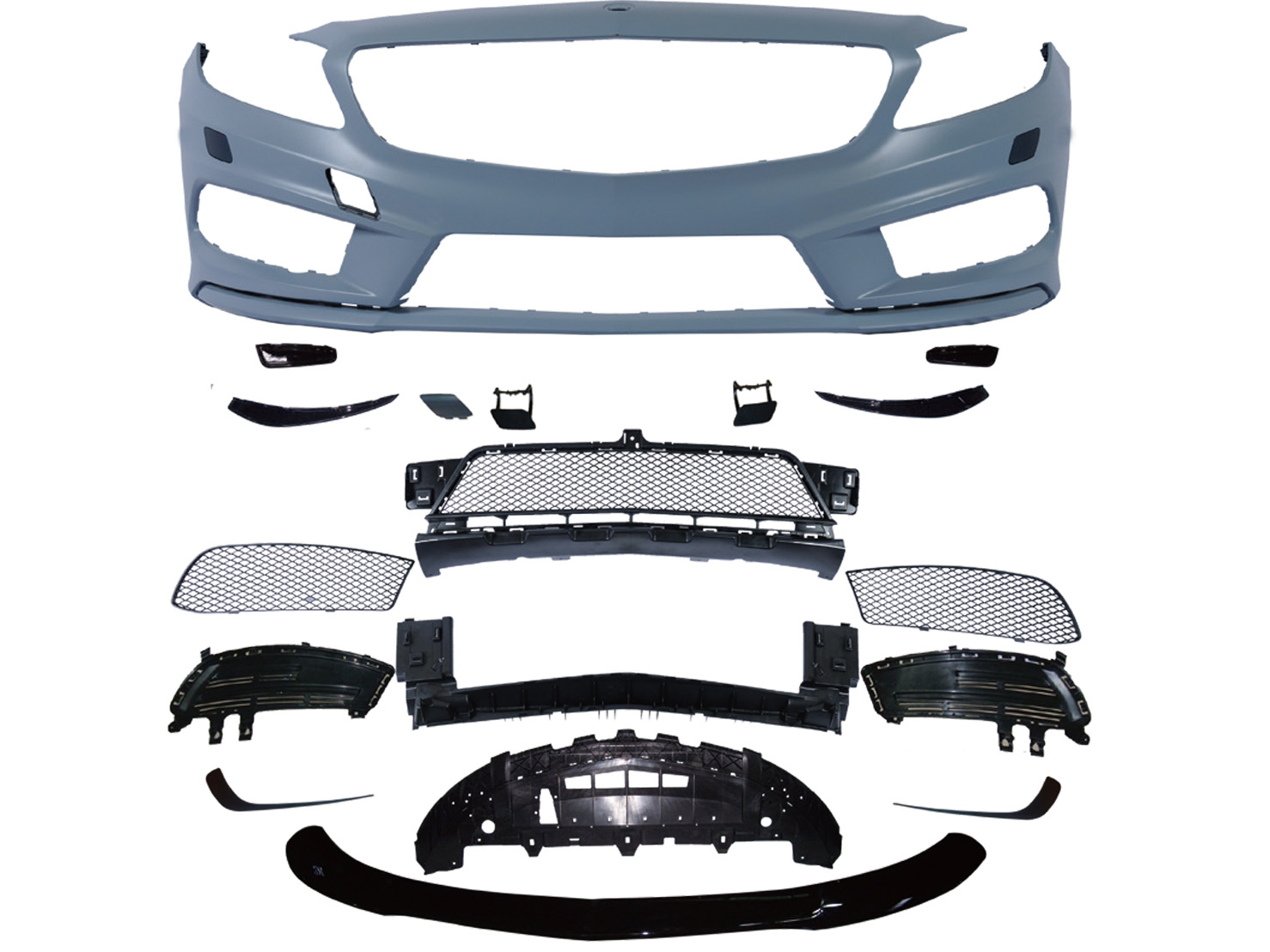M. BENZ A-CLASS W176 A45 AMG FRONT BUMPER ASS'Y W/ WASHER W/O PDC