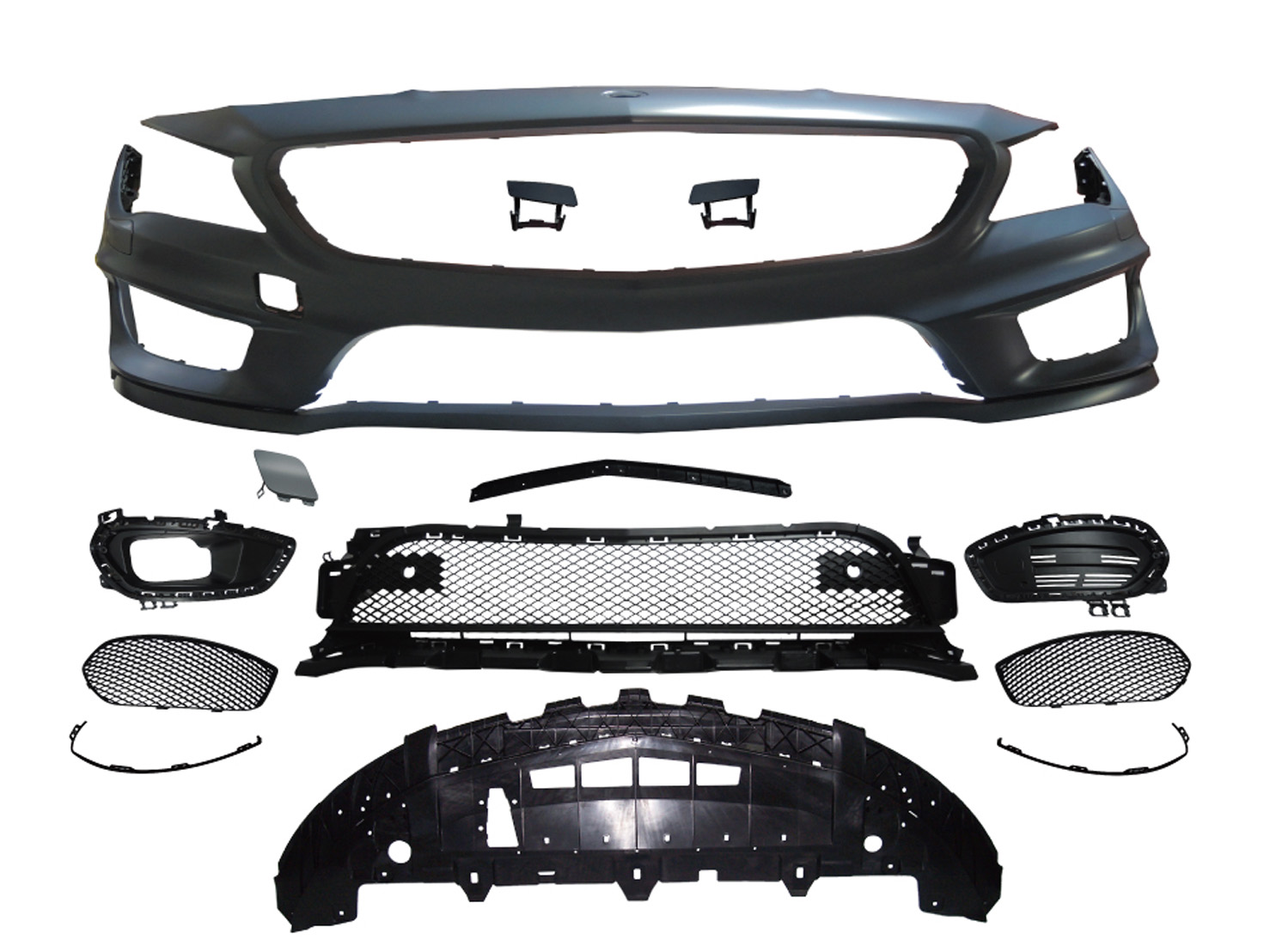 M. BENZ CLA-CLASS W117 FRONT BUMPER W/ WASHER W/O PDC ASSY