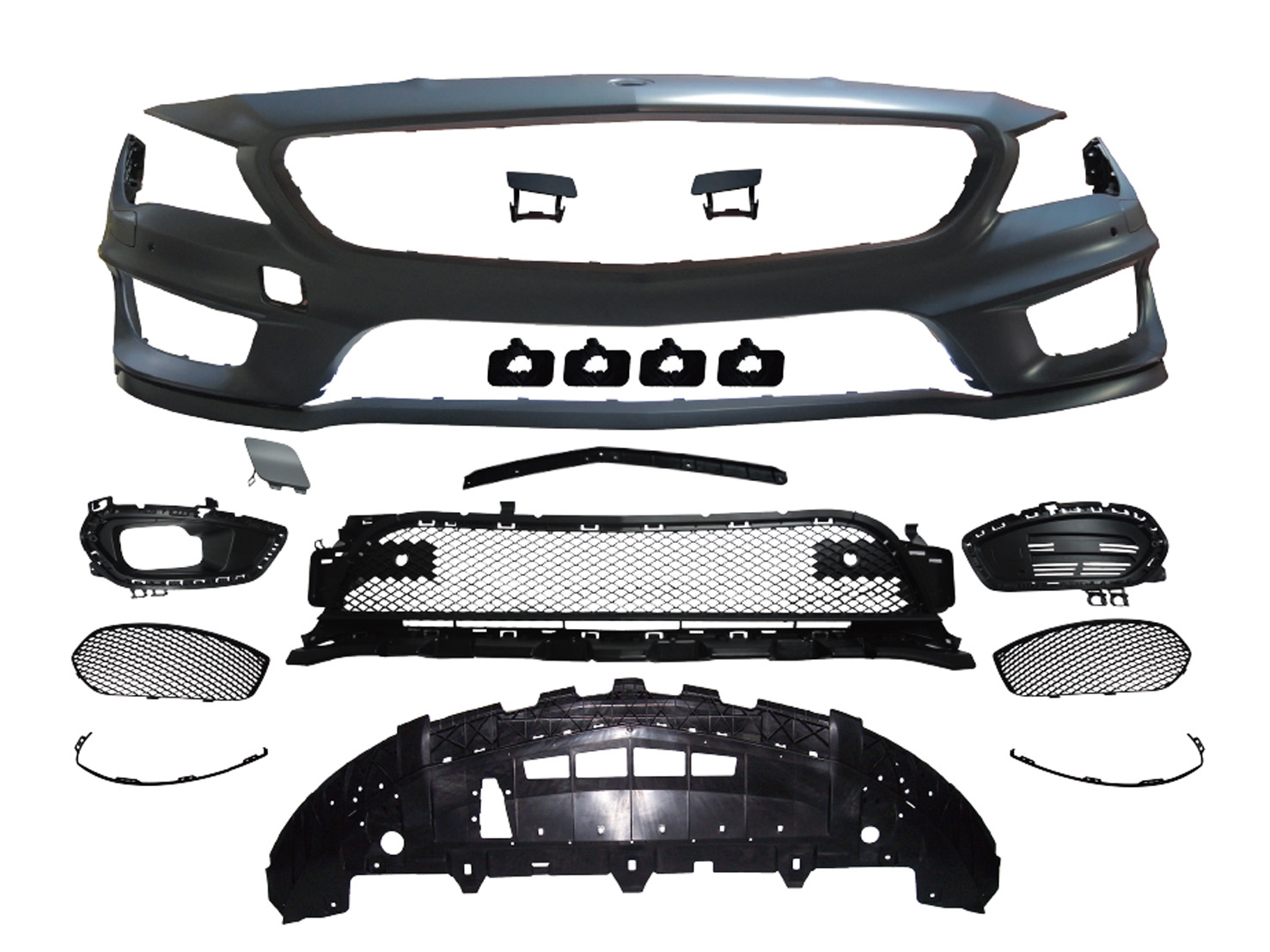 M. BENZ CLA-CLASS W117 FRONT BUMPER W/ WASHER W/ PDC ASSY