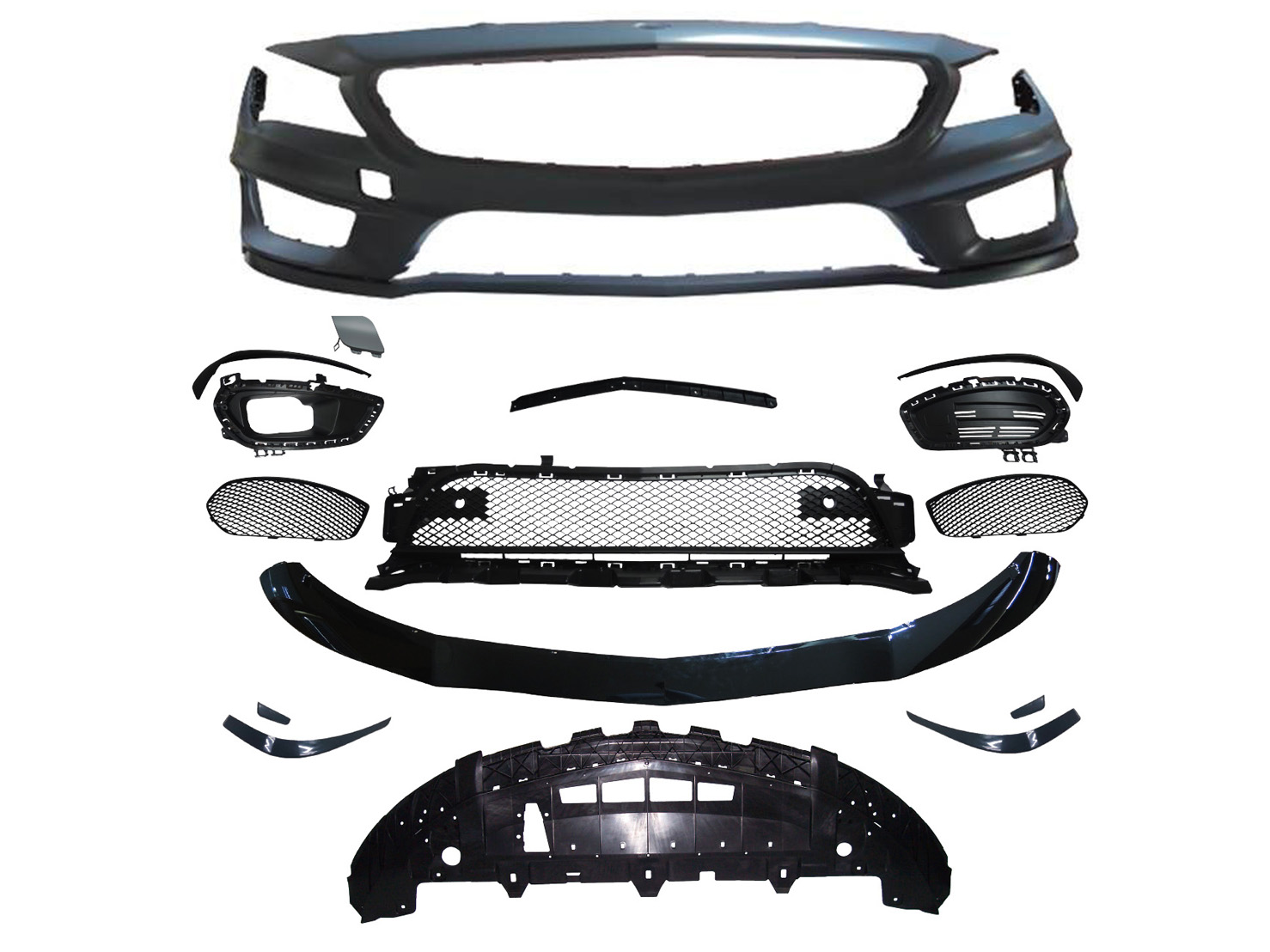 M. BENZ CLA-CLASS W117 FRONT BUMPER W/O WASHER W/O PDC ASSY