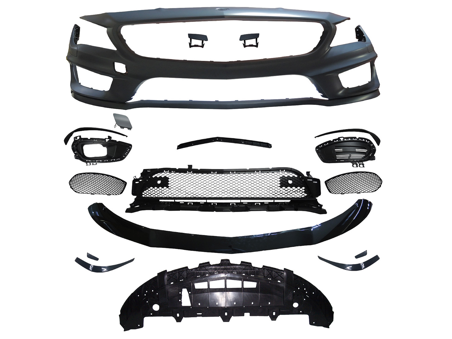 M. BENZ CLA-CLASS W117 FRONT BUMPER W/ WASHER W/O PDC ASSY