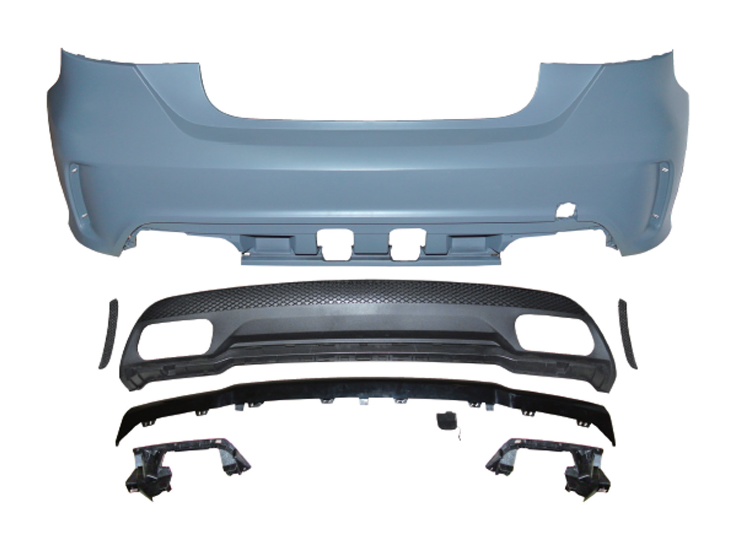 M. BENZ A-CLASS W176 A250 AMG REAR BUMPER ASS'Y W/O PDC W/ (00-00) TYPE LOWER DIFFUSER