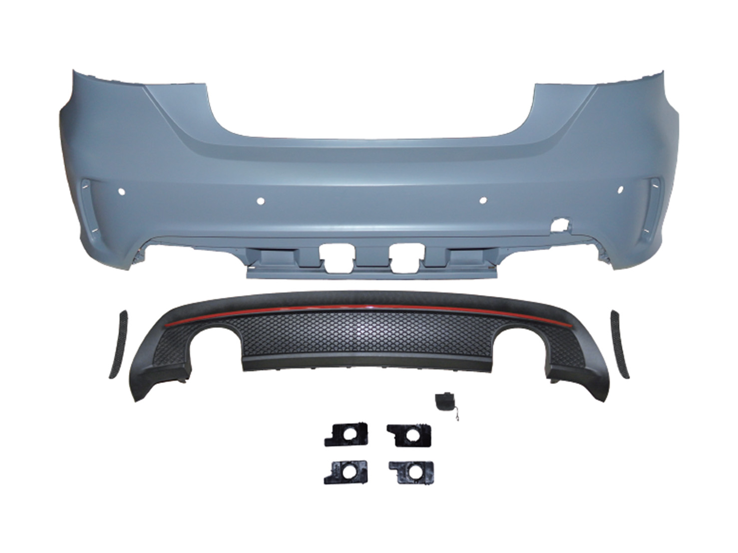 M. BENZ A-CLASS W176 AMG, A45, EDI1 REAR BUMPER ASS'Y W/ PDC W/ (0-0) TYPE LOWER DIFFUSER