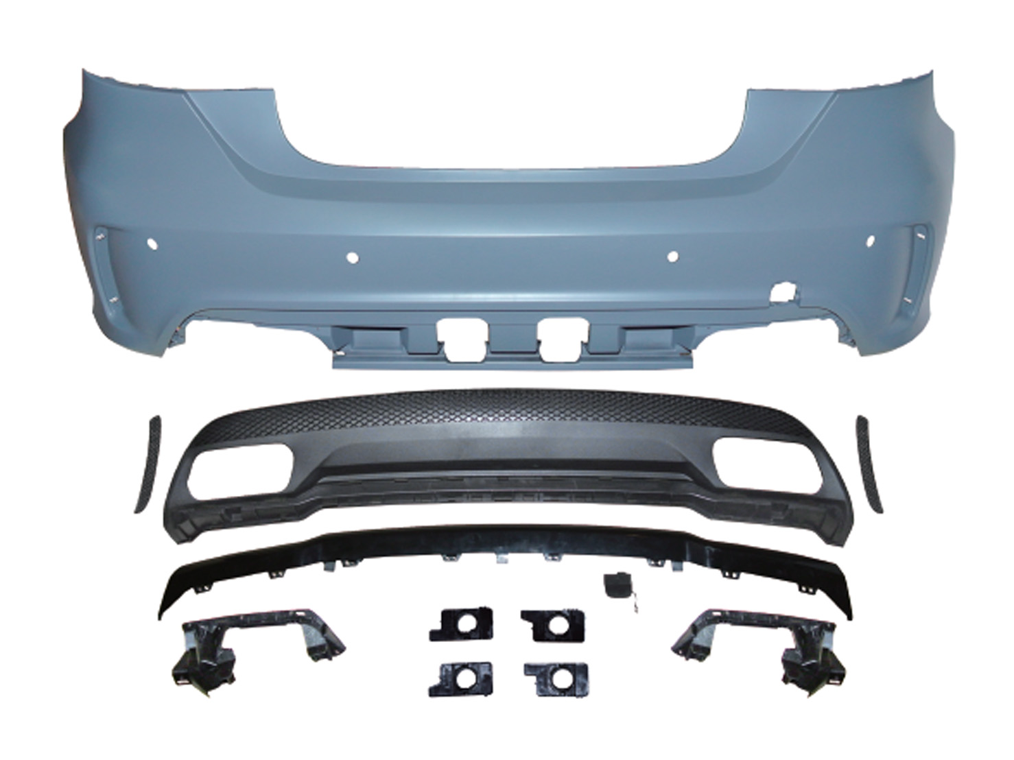 M. BENZ A-CLASS W176 A250 AMG REAR BUMPER ASS'Y W/ PDC W/ (00-00) TYPE LOWER DIFFUSER