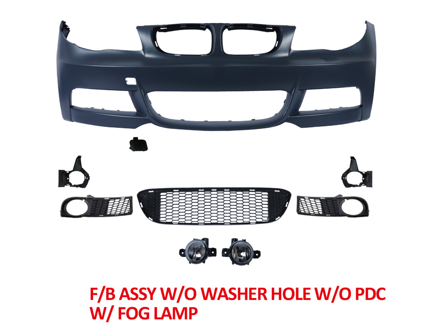 FRONT BUMPER ASSY W/O WASHER HOLE W/O PDC W/ FOG LAMP
前保總成無雨無雷有霧燈