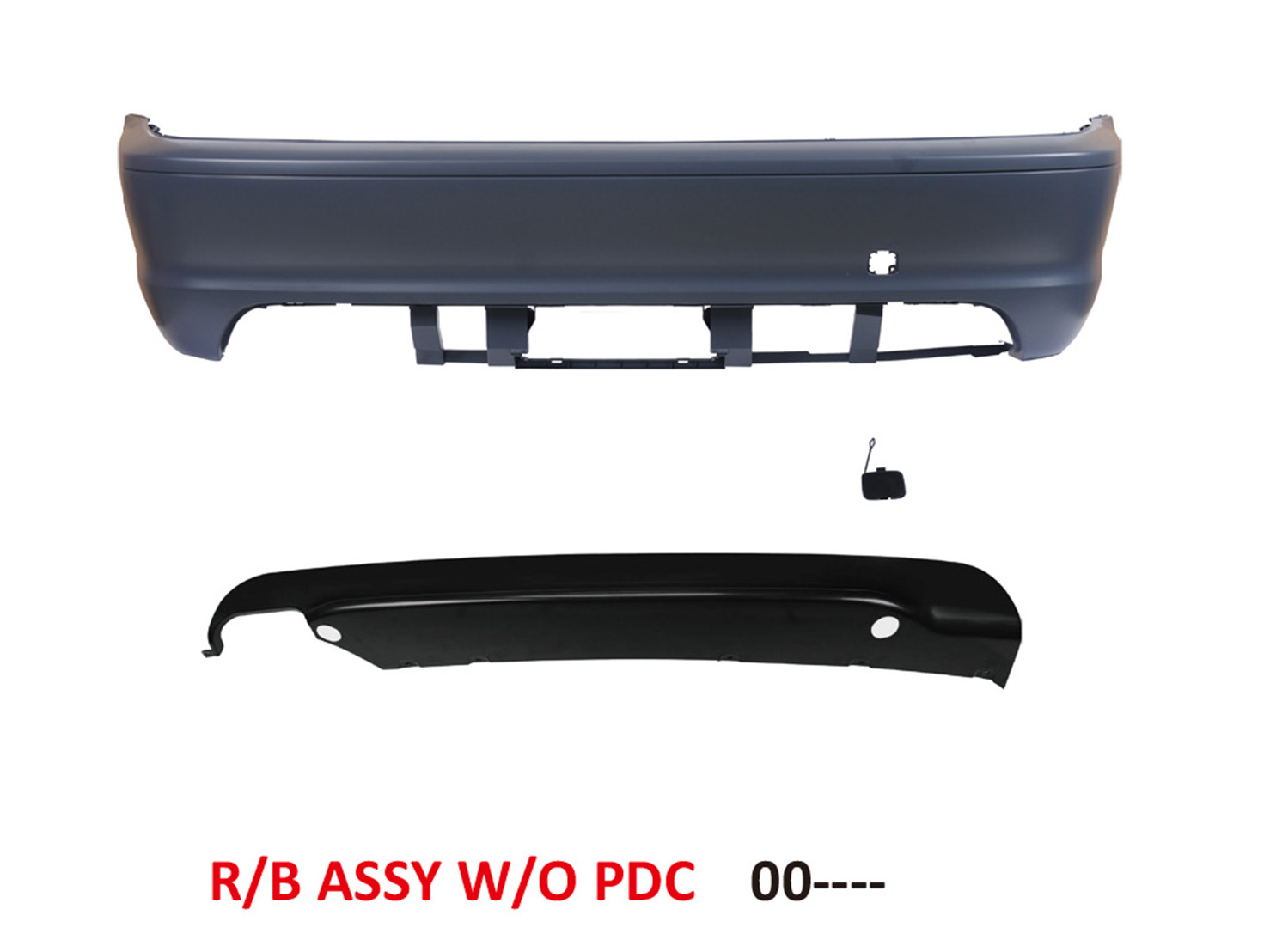 BMW 3 SERIES  E46 2D R/B ASS'Y W/O PDC W/ SINGLE OUTLET DIFFUSER