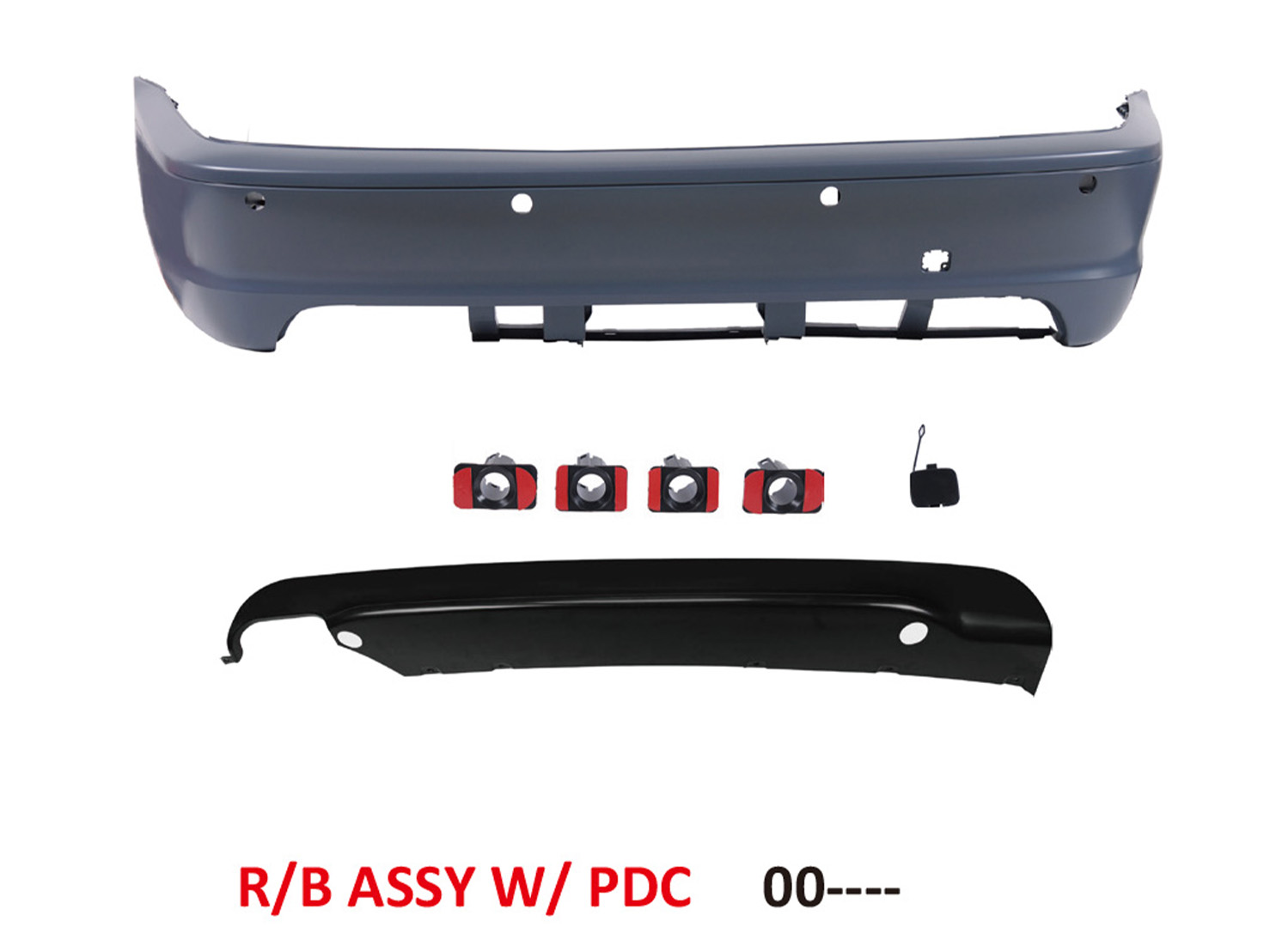 BMW 3 SERIES  E46 2D R/B ASS'Y W/PDC W/ SINGLE OUTLET DIFFUSER