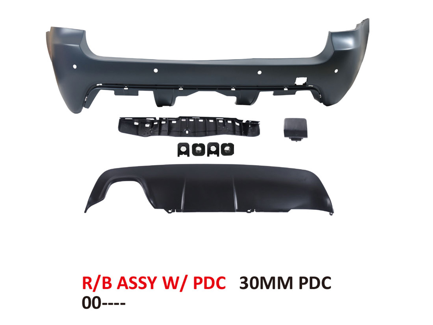 BMW 5 SERIES  E61 REAR BUMPER COVER W/ P,D,C(30MM) , HOLE + TOW + SPOILER
