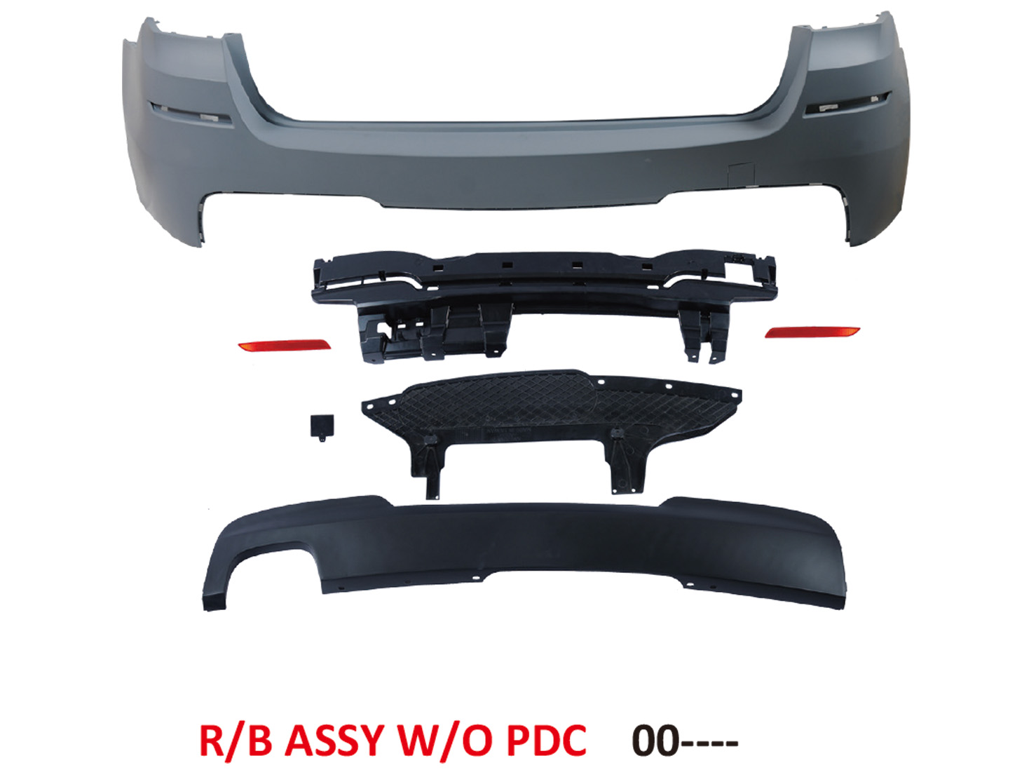BMW 5 SERIES  F11 REAR BUMPER W/ O PDC W/ SINGLE OUTLET DIFFUSER