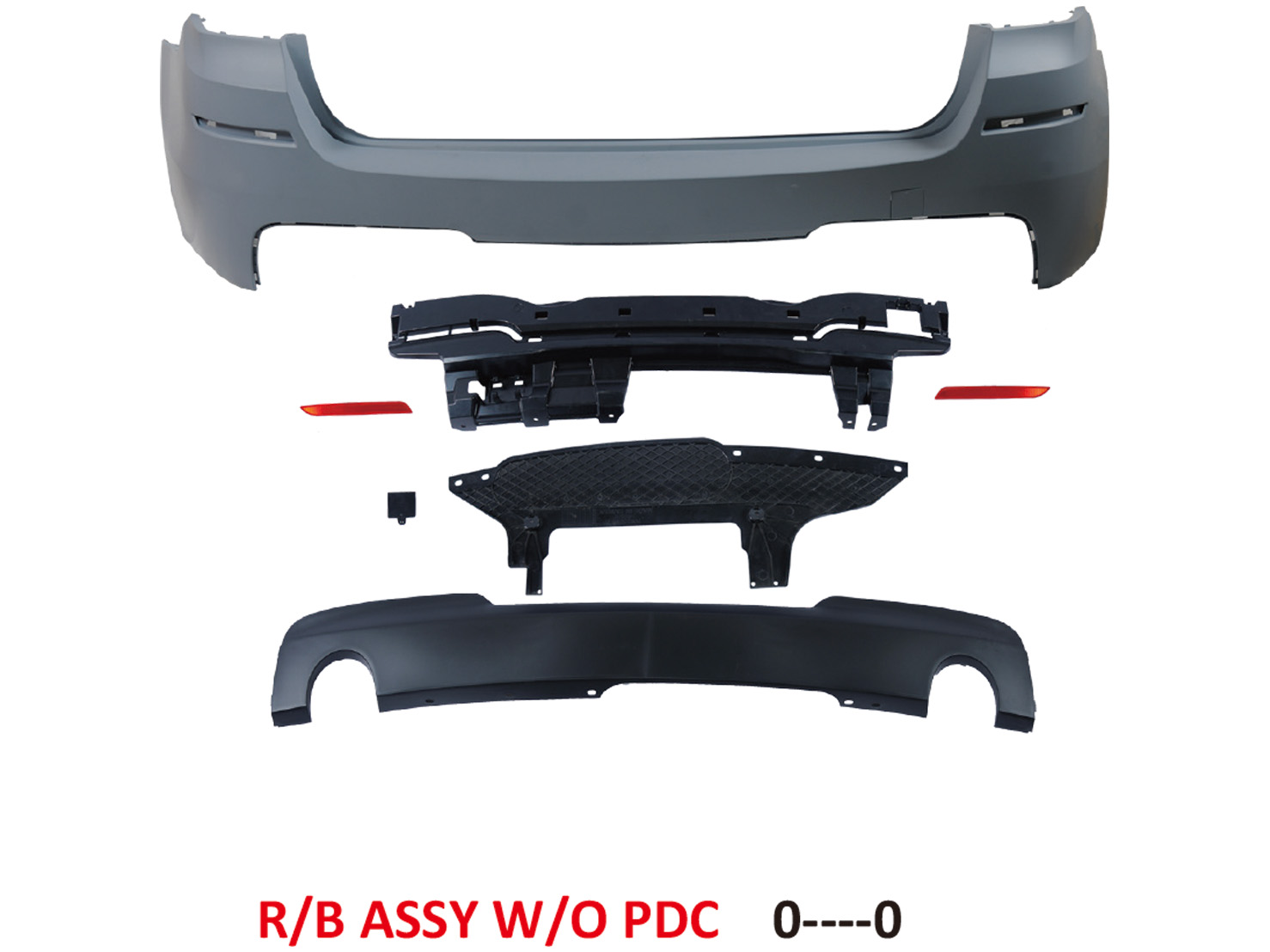 BMW 5 SERIES  F11 REAR BUMPER W/ O PDC W/ TWIN OUTLET SINGLE MUFFLER DIFFUSER