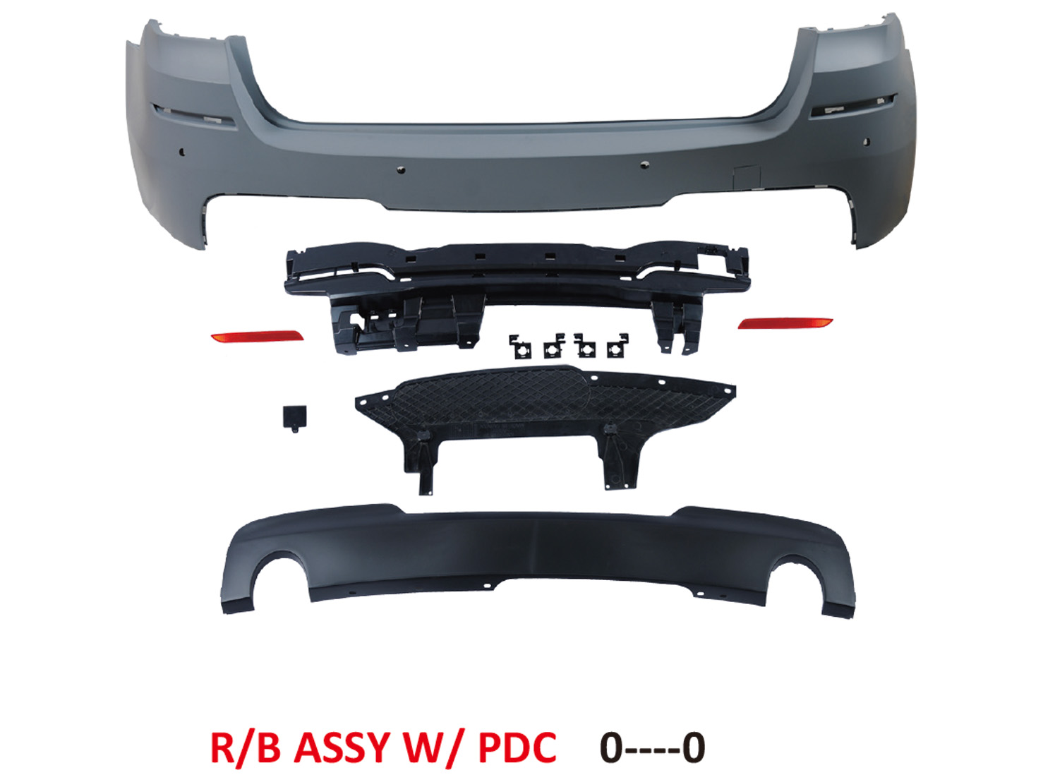BMW 5 SERIES  F11 REAR BUMPER W/ PDC W/ TWIN OUTLET SINGLE MUFFLER DIFFUSER