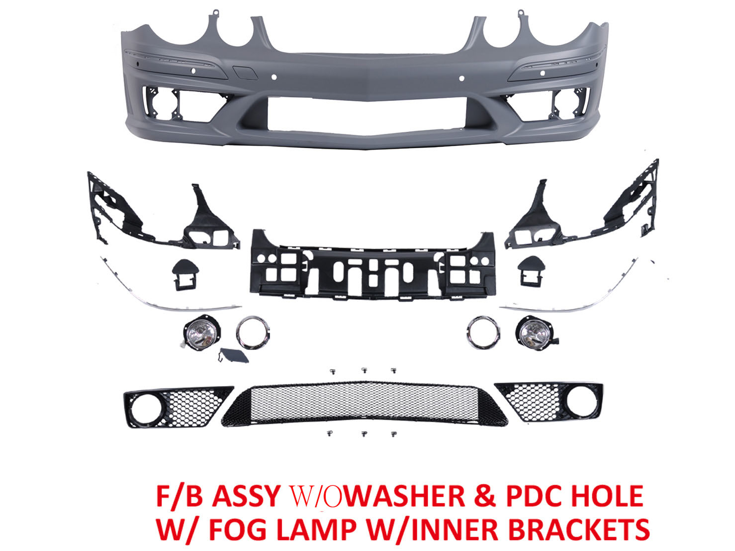 M. BENZ E-CLASS  W211 E63 AMG F/B W/O H/L WASHER,W/P.D.S HOLE, W/ FOG LAMP ASS'Y