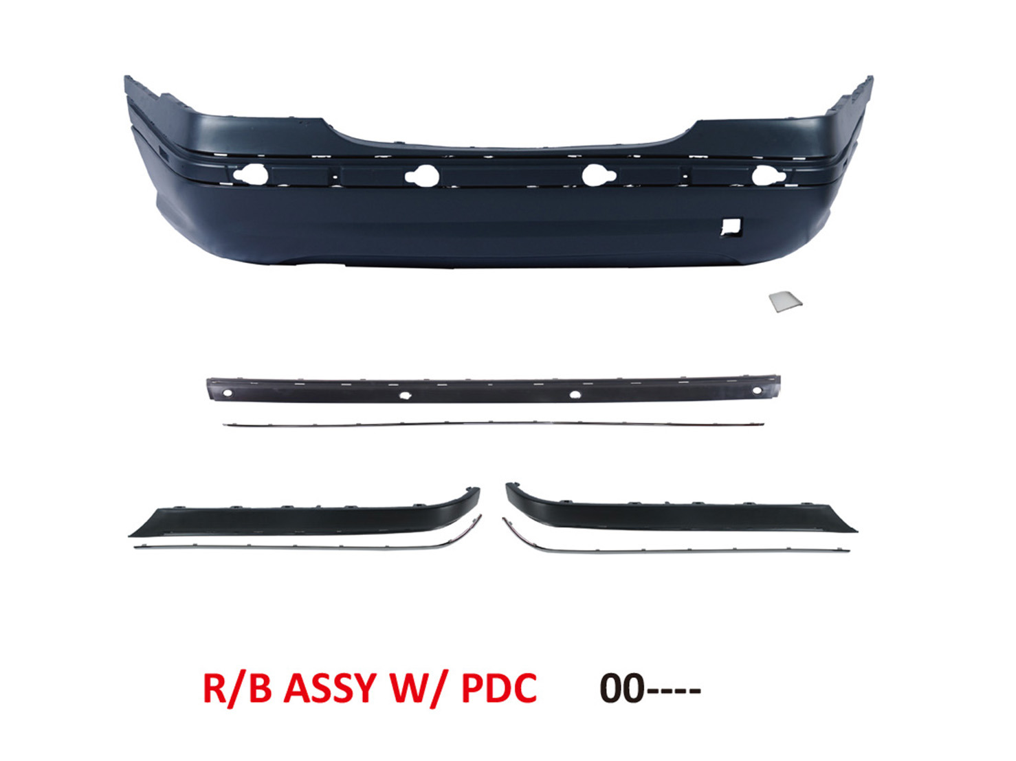 M. BENZ E-CLASS  W211 E63 AMG REAR BUMPER COVER W/P.D.S HOLE W/ASS'Y