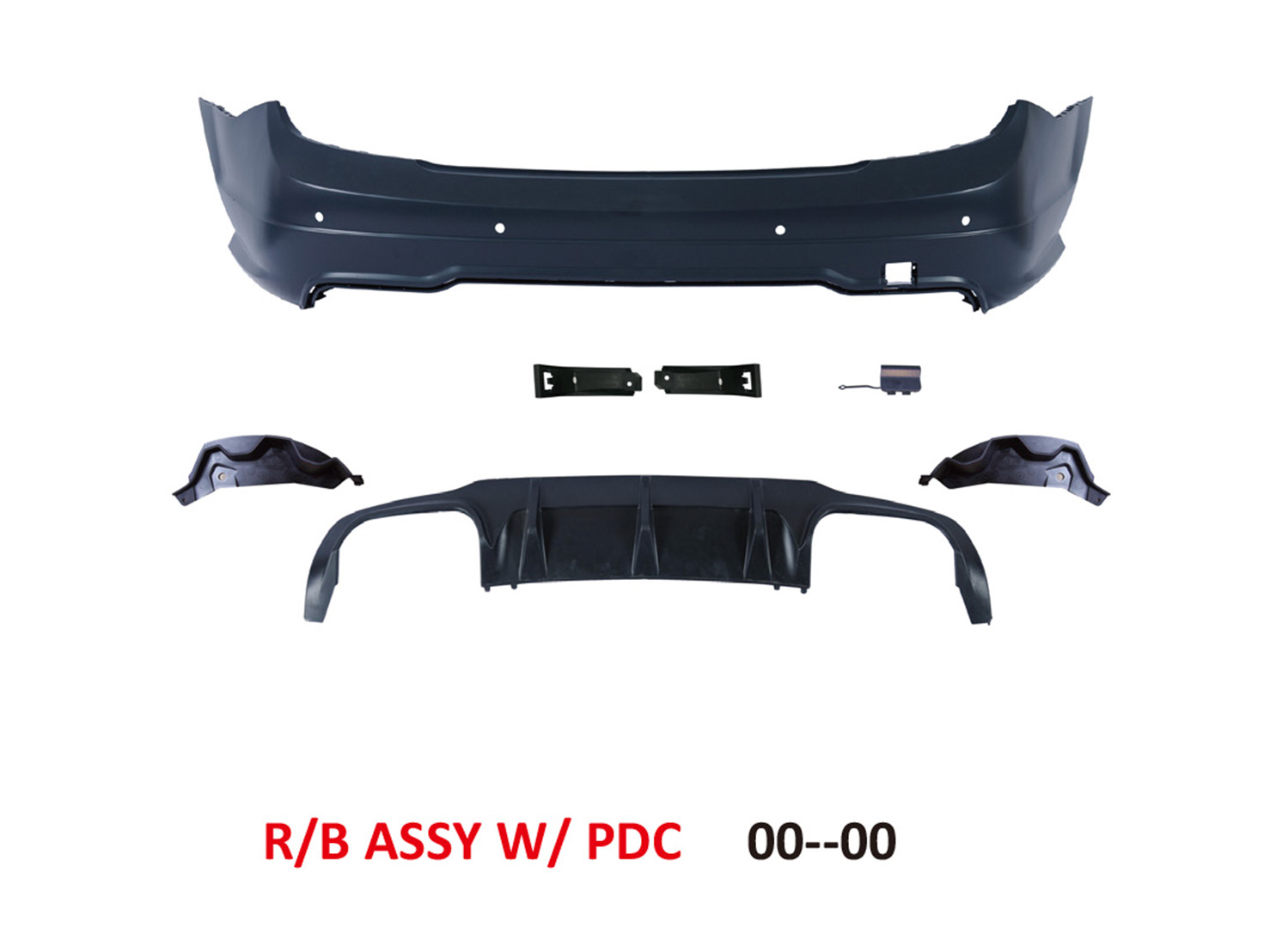 M. BENZ E-CLASS  W204 AMG R/B ASS'Y W/ PDC W/ QUAD MUFFLER C63